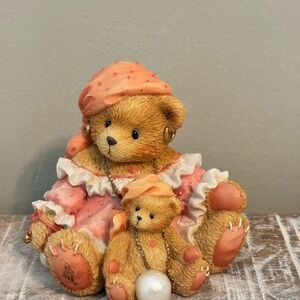 Cherished Teddies Carrie Peach and Cream Bear Duo